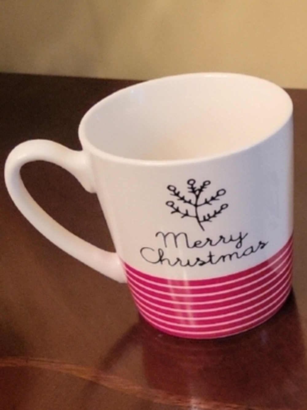 Merry Christmas White and Red Ceramic Mug
